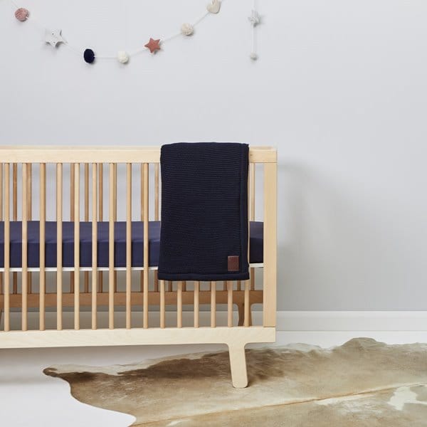 Organic Knitted Fleece Baby Blanket Midnight