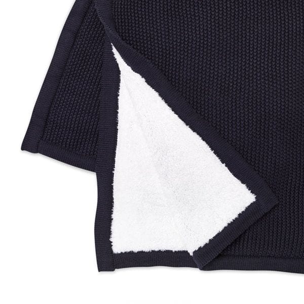 Organic Knitted Fleece Baby Blanket Midnight