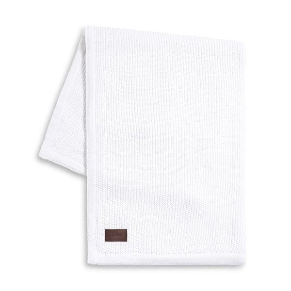 Organic Knitted Fleece Baby Blanket White