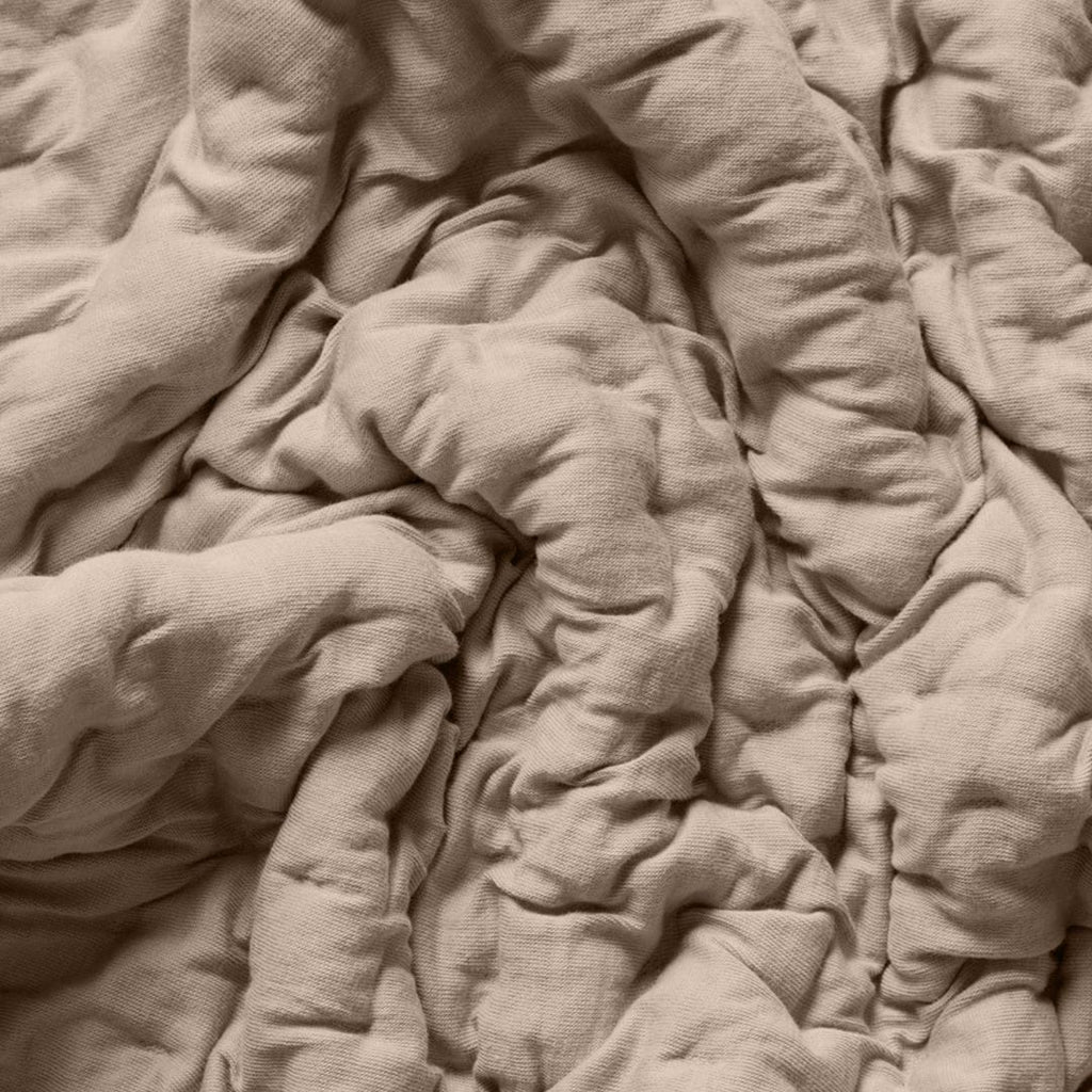 Little Green Sheep Baby Quilt Organic Dimple Quilt in Truffle