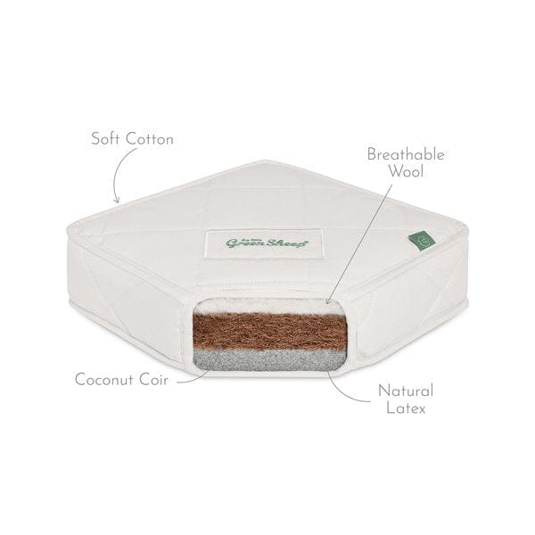 Little Green Sheep Cot Bed Mattress Twist Natural Cot Bed Mattress 77X132cm