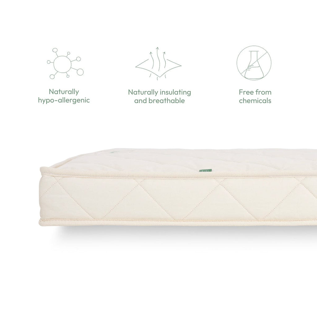 Little Green Sheep Cot Mattress Natural Pocket Sprung Cot Mattress 60x120cm