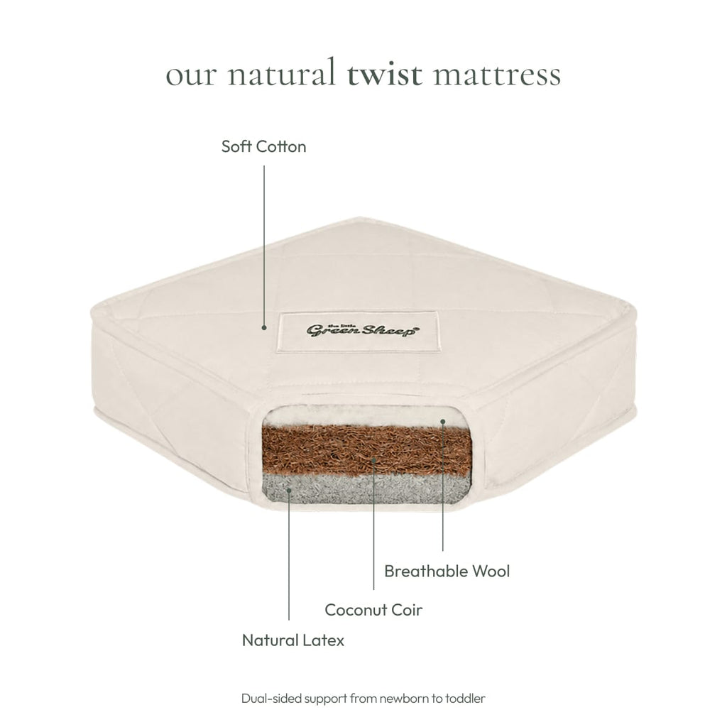 Little Green Sheep Cot Mattress Twist Natural Cot Mattress 60x120cm