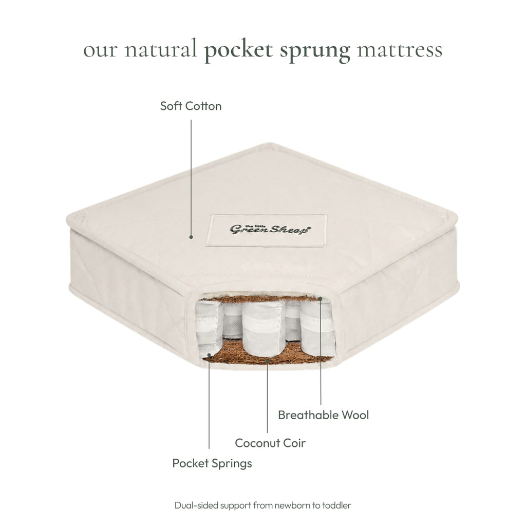 Little Green Sheep Cot Mattress Twist Natural Cot Mattress 70x132cm