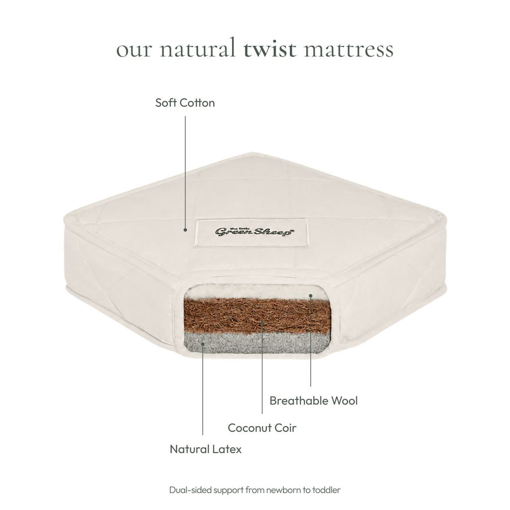 Little Green Sheep Cot Mattress Twist Natural Cot Mattress to fit Stokke Sleepi 68x122cm