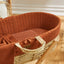 Little Green Sheep Moses Basket Fitted Sheet Organic Moses Basket Fitted Sheet - Terracotta Rice