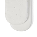 Organic Moses Basket Fitted Sheets in White with Truffle Rice