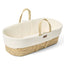 Little Green Sheep Moses Basket & Mattress Cotton Muslin Moses Basket & Mattress Ecru