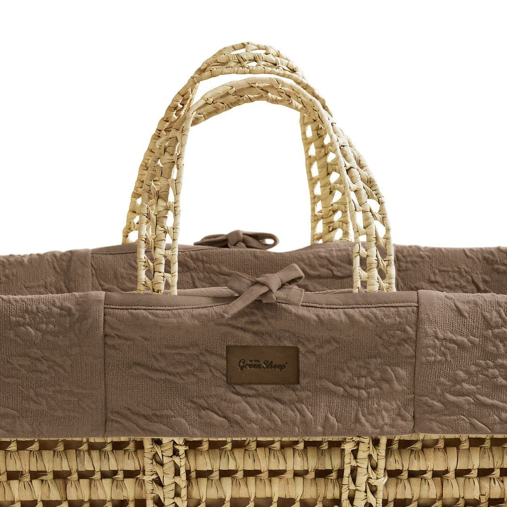 Furrow Knit Moses Basket Replacement Liner - Cocoa