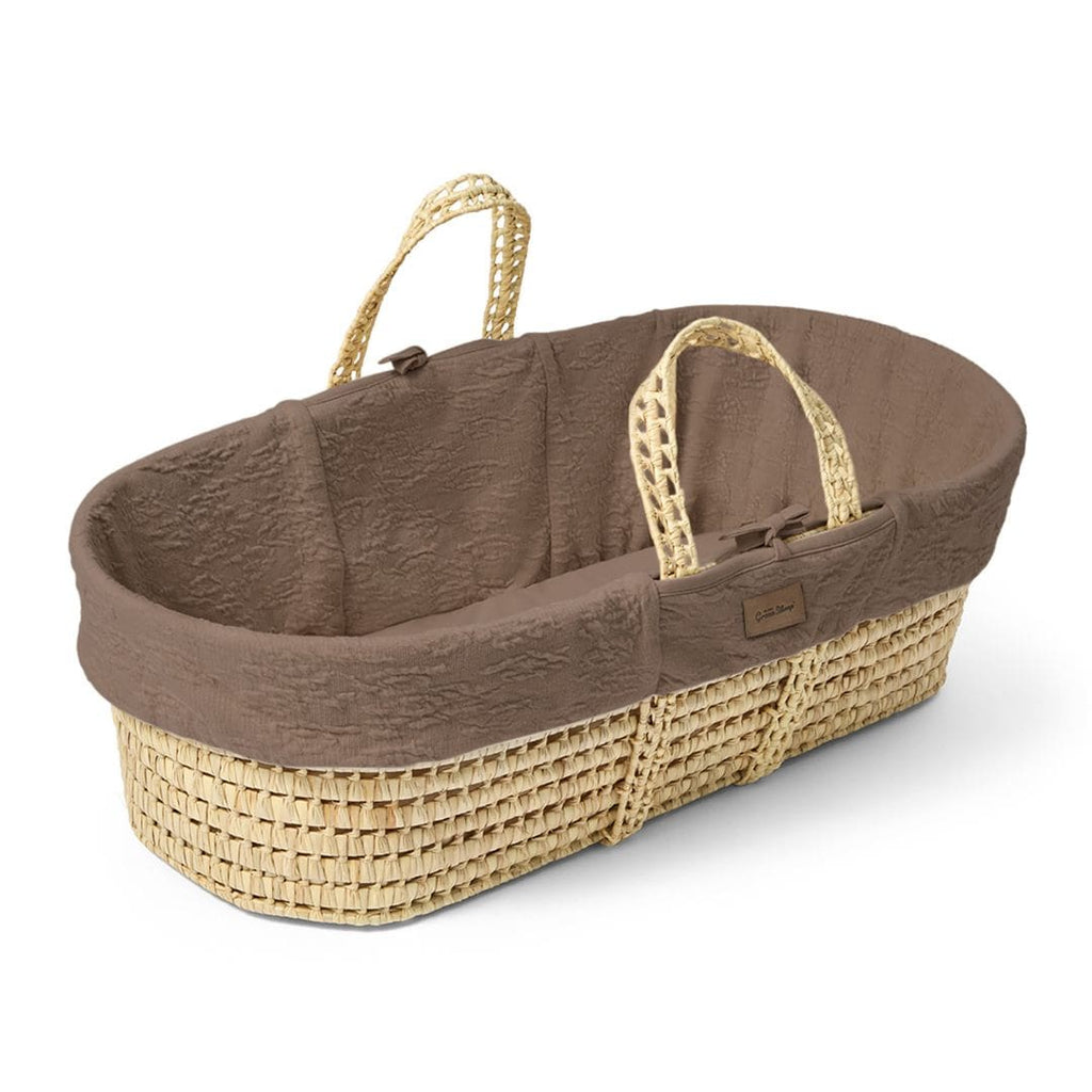 Little Green Sheep Moses Basket & Mattress Organic Furrow Knit Moses Basket & Mattress Cocoa