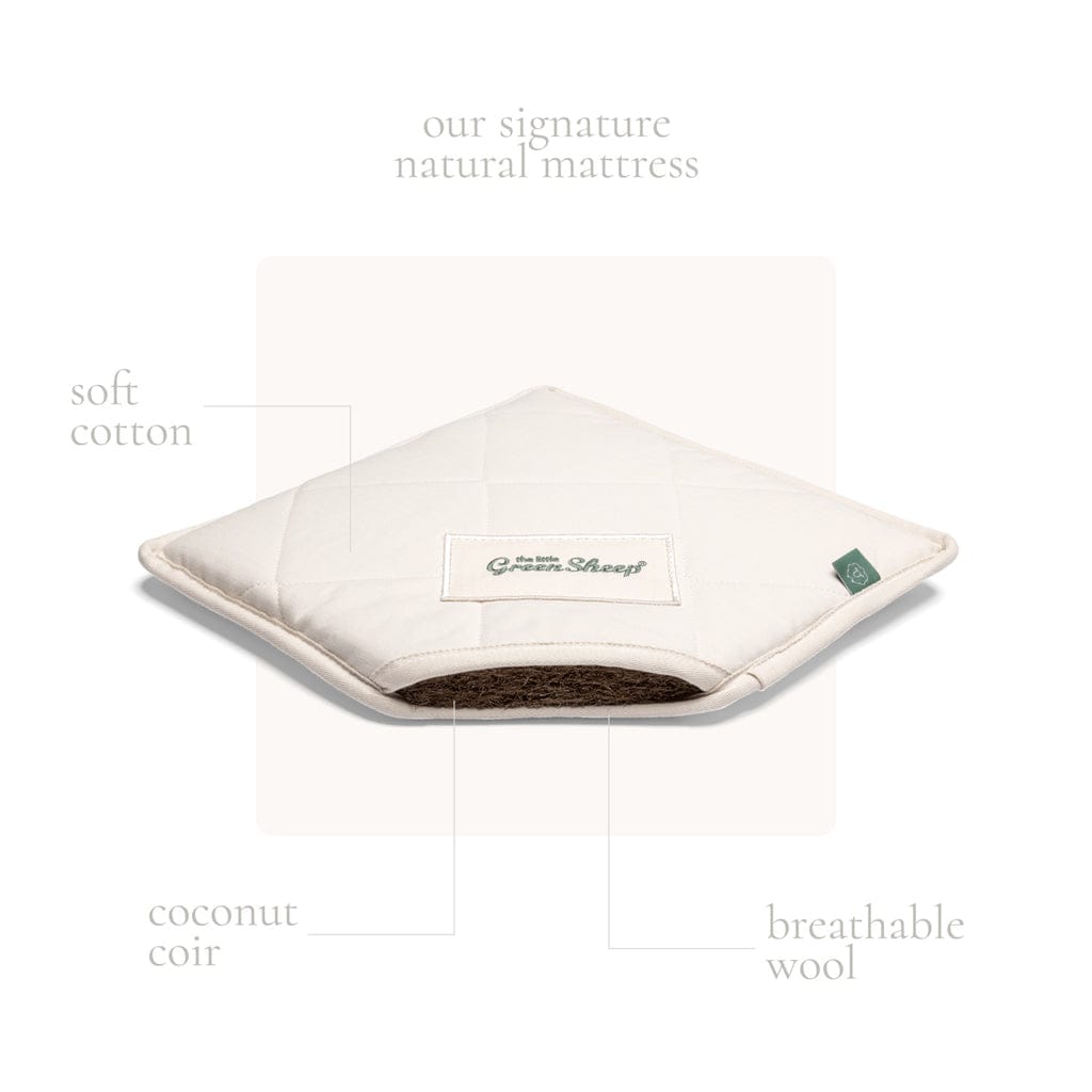 Little Green Sheep Moses Basket & Mattress Organic Furrow Knit Moses Basket & Mattress Linen