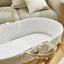 Little Green Sheep Moses Basket & Mattress Organic Knitted Moses Basket & Mattress White