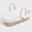 Little Green Sheep Moses Basket & Mattress Organic Knitted Moses Basket & Mattress White