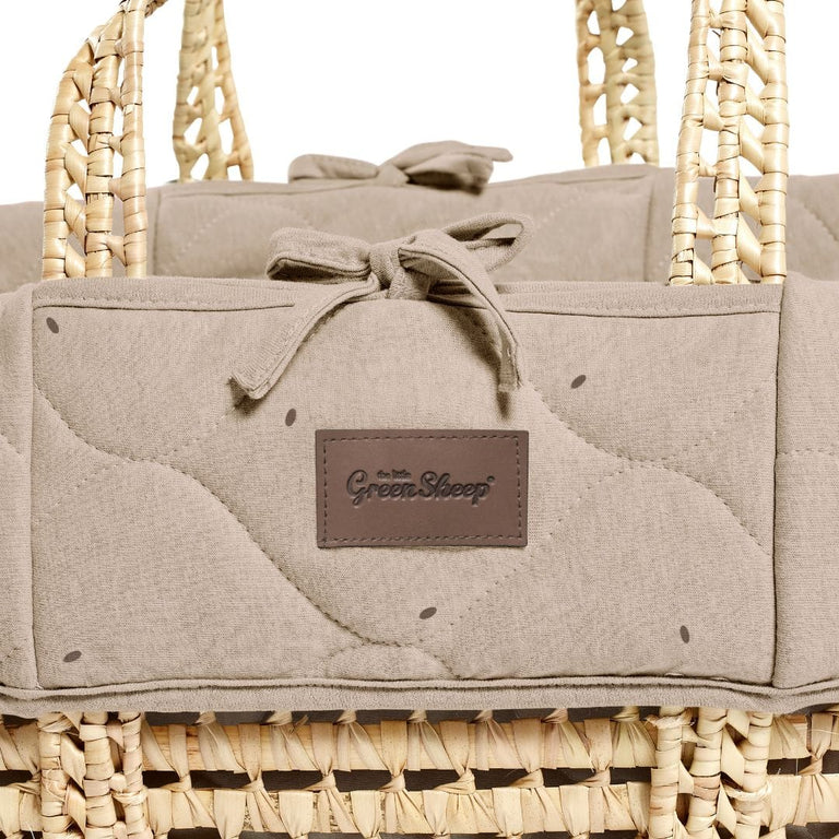 Organic Quilt Moses Basket Replacement Liner - Truffle Rice