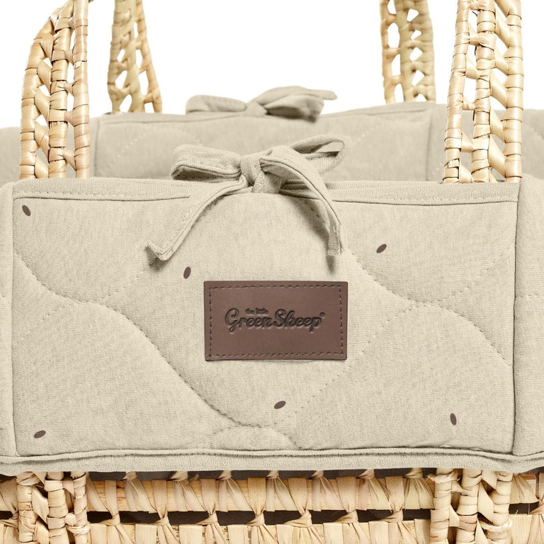 Organic Quilt Moses Basket Replacement Liner - Linen Rice