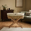 Little Green Sheep Moses Basket & Mattress Organic Rice Quilted Moses Basket & Mattress Linen with Cocoa