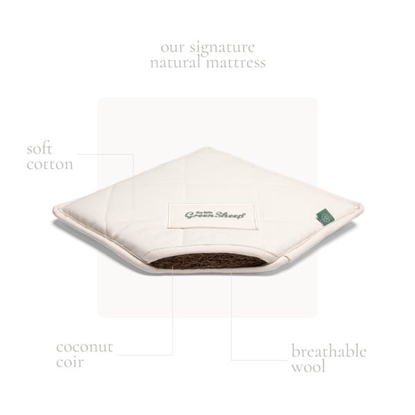 Little Green Sheep Moses Basket, Mattress & Stand Organic Dimple Quilted Moses Basket, Mattress & Natural Foldable Stand Truffle