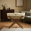 Little Green Sheep Moses Basket, Mattress & Stand Organic Floral Quilt Moses Basket, Mattress & Walnut Foldable Stand
