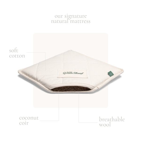 Little Green Sheep Moses Basket, Mattress & Stand Organic Knitted Moses Basket, Mattress & Natural Foldable Stand Dove Grey
