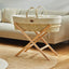 Little Green Sheep Moses Basket, Mattress & Stand Organic Knitted Moses Basket, Mattress & Natural Foldable Stand Linen