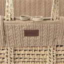 Natural Knitted Moses Basket Replacement Liner - Truffle