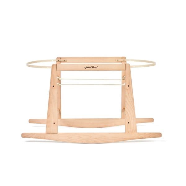 Little Green Sheep Moses Basket, Mattress & Stand Organic Knitted Moses Basket, Mattress & Natural Rocking Stand Linen