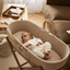 Little Green Sheep Moses Basket, Mattress & Stand Organic Knitted Moses Basket, Mattress & Walnut Foldable Stand Truffle