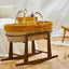 Little Green Sheep Moses Basket, Mattress & Stand Organic Knitted Moses Basket, Mattress & Walnut Rocking Stand Honey
