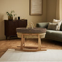 Organic Rice Quilt Moses Basket, Mattress & Natural Rocking Stand Cocoa with Ebony