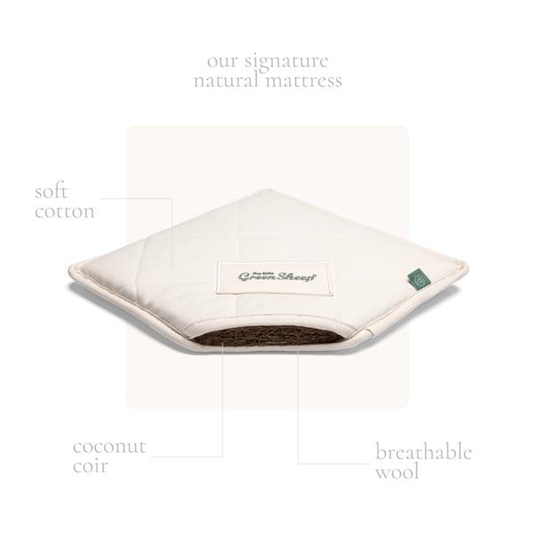 Little Green Sheep Moses Basket, Mattress & Stand Organic Wheat Knit Moses Basket, Mattress & Natural Foldable Stand Truffle