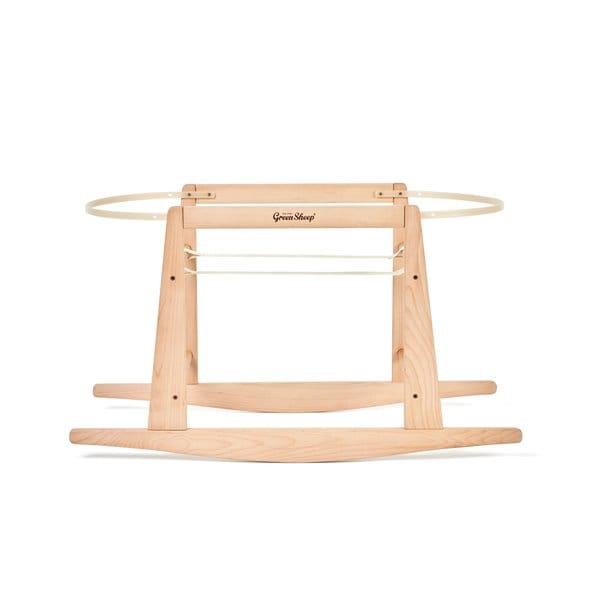 Little Green Sheep Moses Basket, Mattress & Stand Organic Wheat Knitted Moses Basket, Mattress & Natural Rocking Stand Truffle