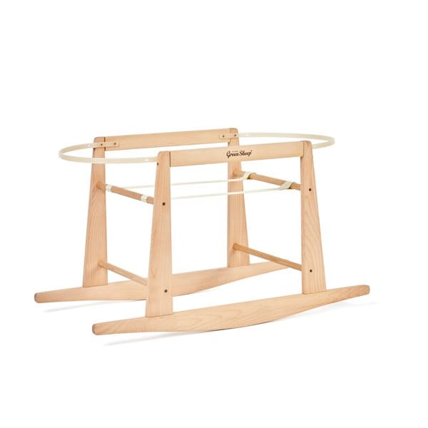 Little Green Sheep Moses Basket Stand Moses Basket Natural Rocking Stand