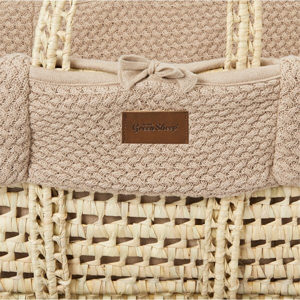 Little Green Sheep Moses Baskets Liner Wheat Knit Moses Basket Replacement Liner - Truffle