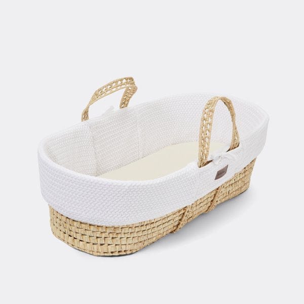 Little Green Sheep Moses Baskets Liner Wheat Knit Moses Basket Replacement Liner - White
