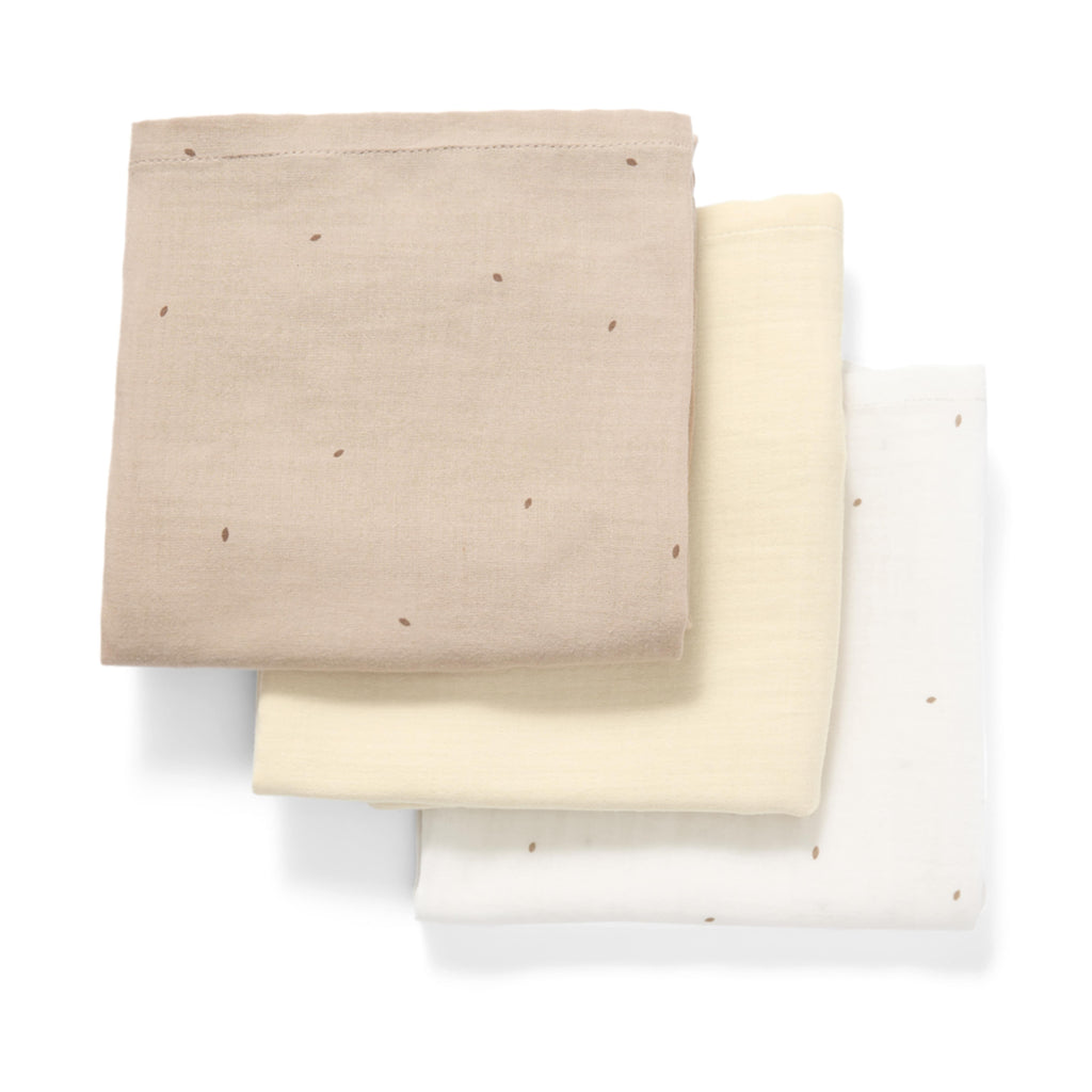 Little Green Sheep Muslin Patterned Cotton Muslins - Pack of 3