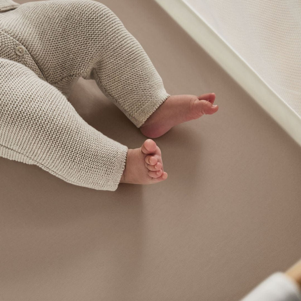 Organic Crib Fitted Sheets in Truffle