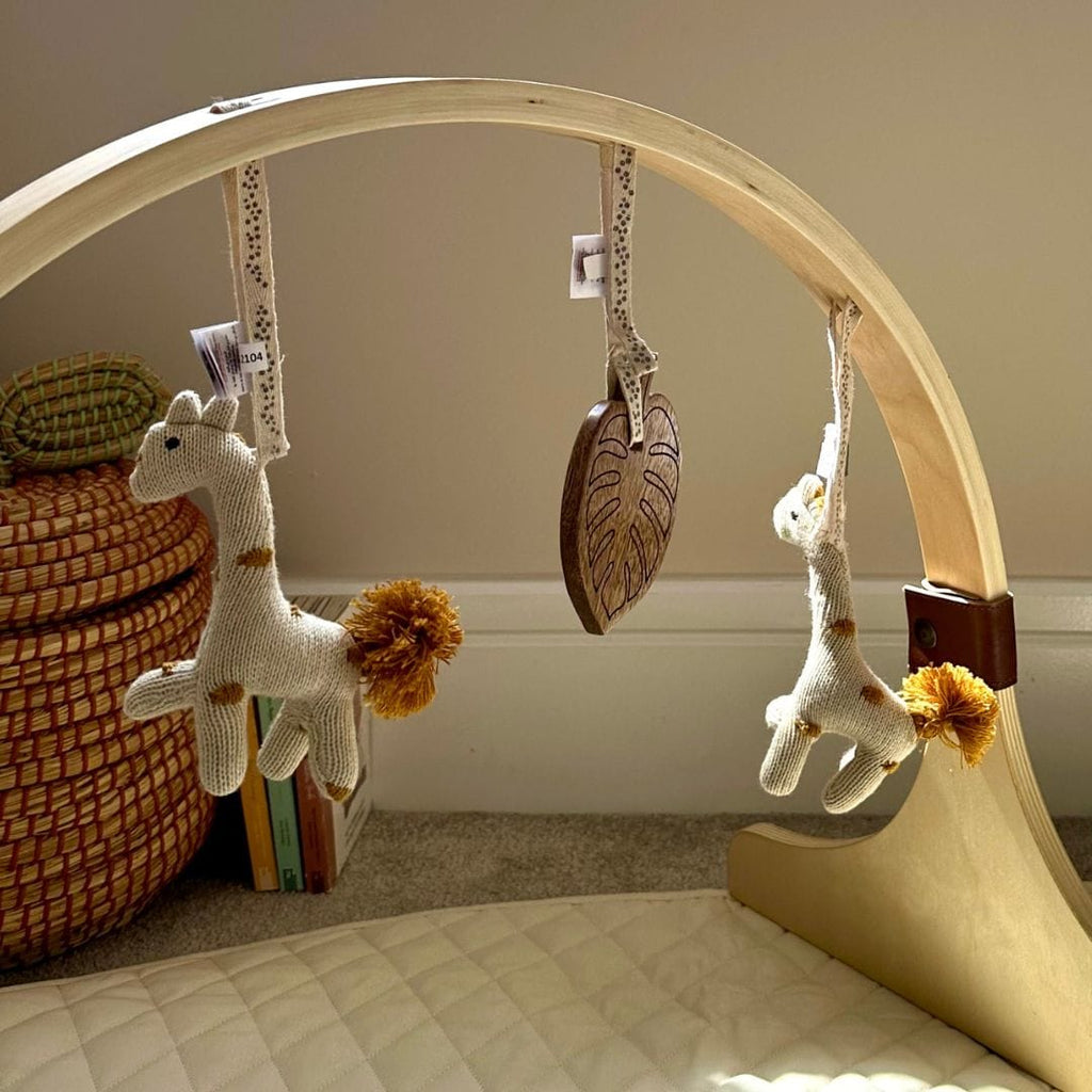 Curved Wooden Baby Play Gym & Charms Set Jungle