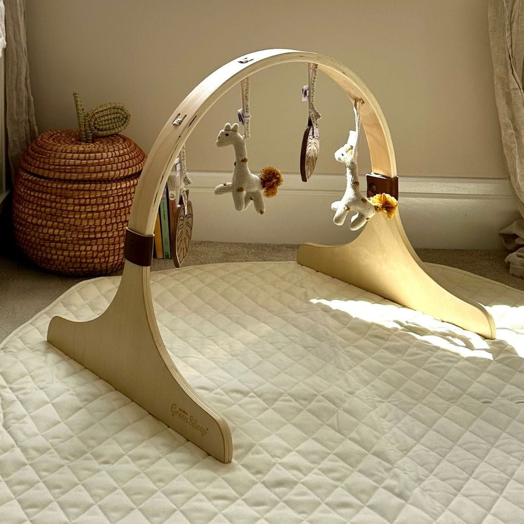 Curved Wooden Baby Play Gym & Charms Set Jungle