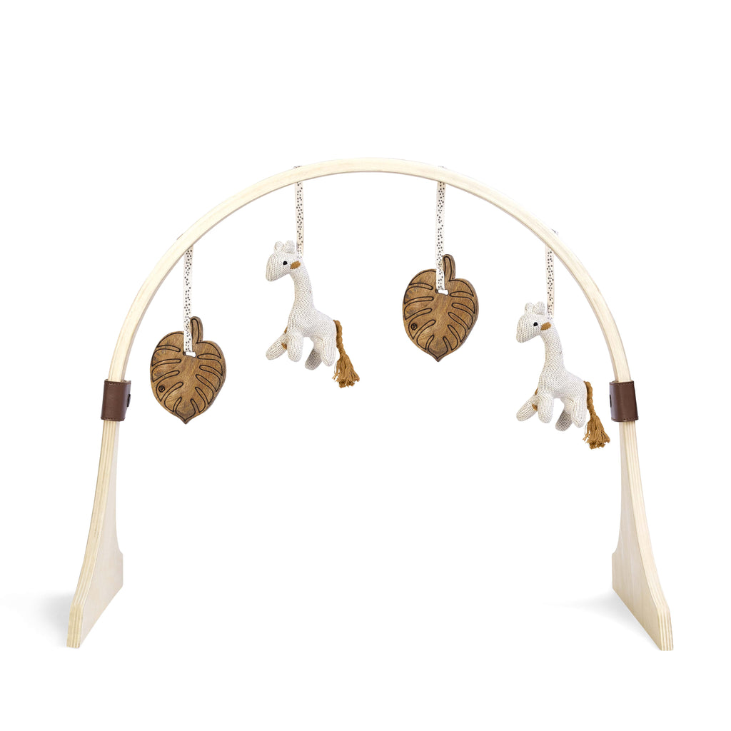 Little Green Sheep Play gym Curved Wooden Baby Play Gym & Charms Set Jungle