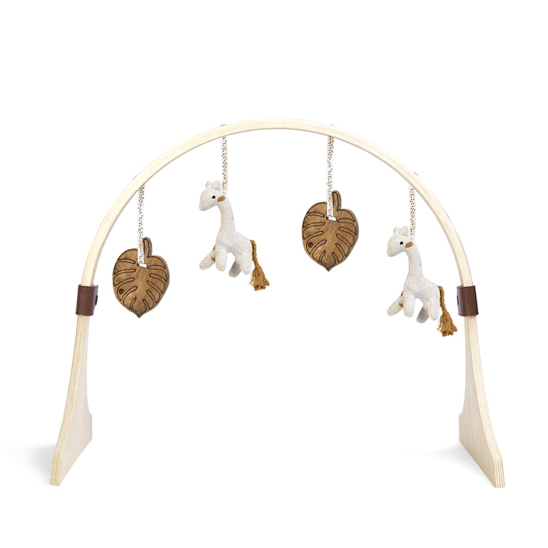 Curved Wooden Baby Play Gym & Charms Set Jungle