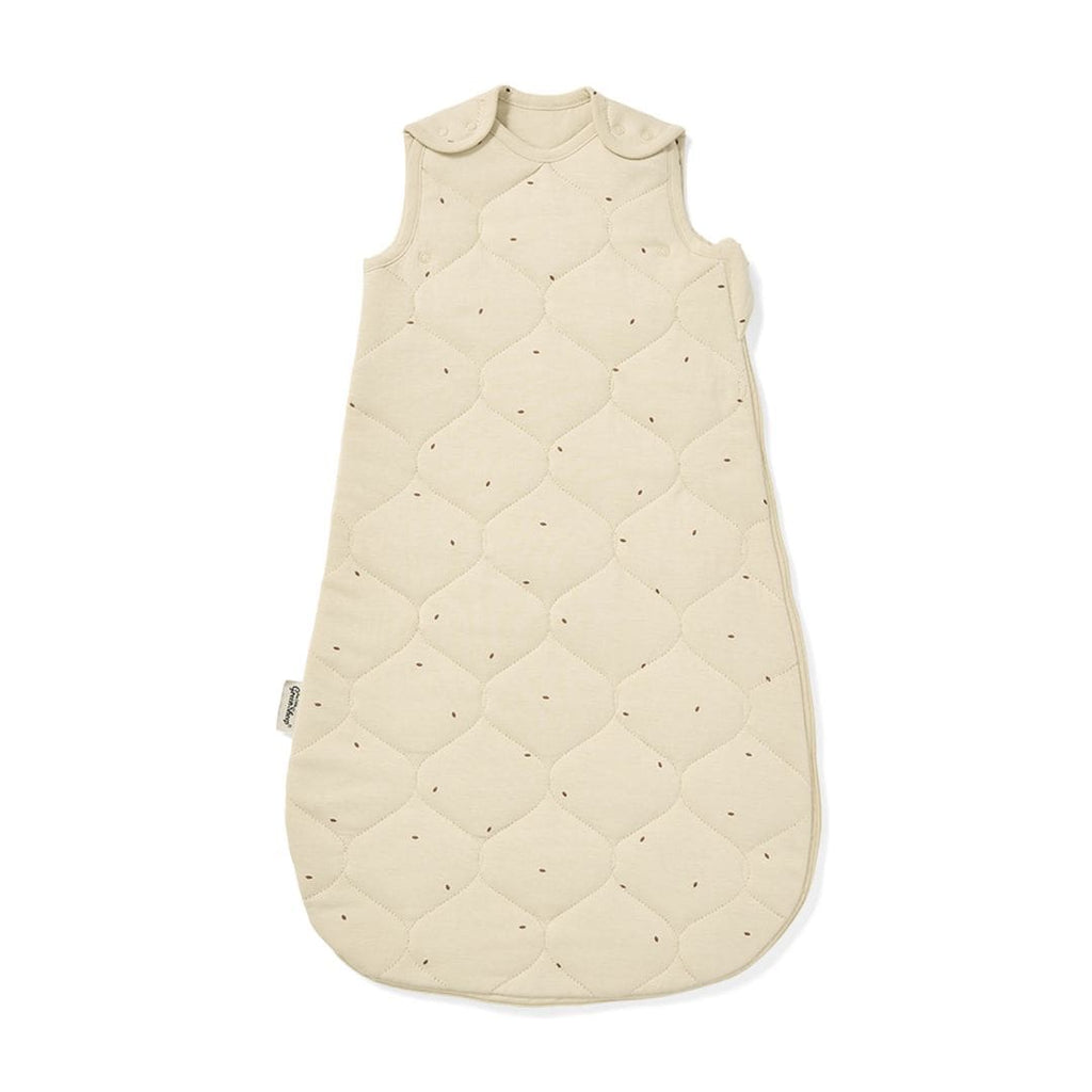 Organic Quilted Baby Sleeping Bag in Linen with Cocoa - 2.5 Tog