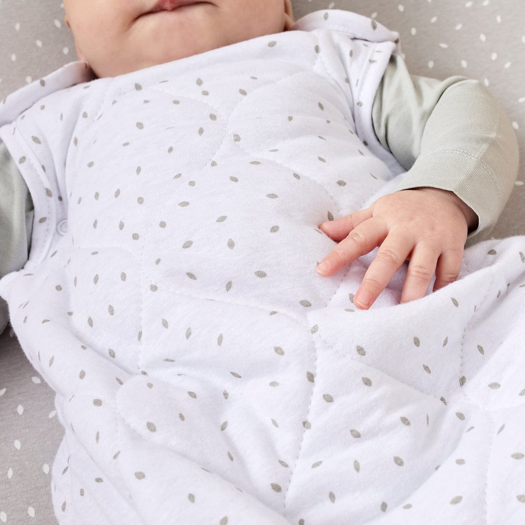 Little Green Sheep Sleeping Bags 6-18 months Organic Baby Sleeping Bag White Rice- 2.5 Tog