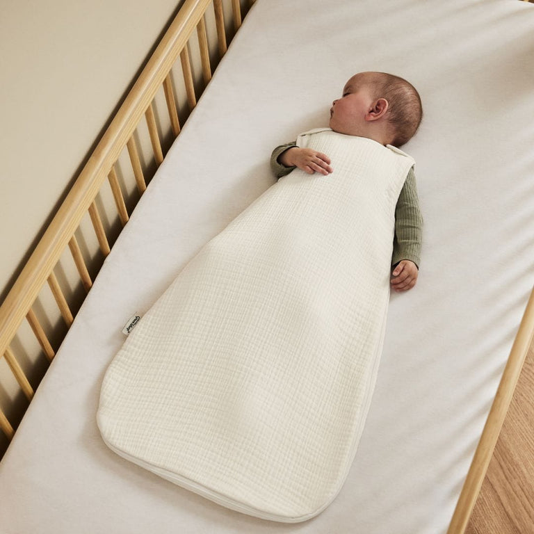 Organic Muslin Baby Sleeping Bag in Ecru - 1.0 Tog