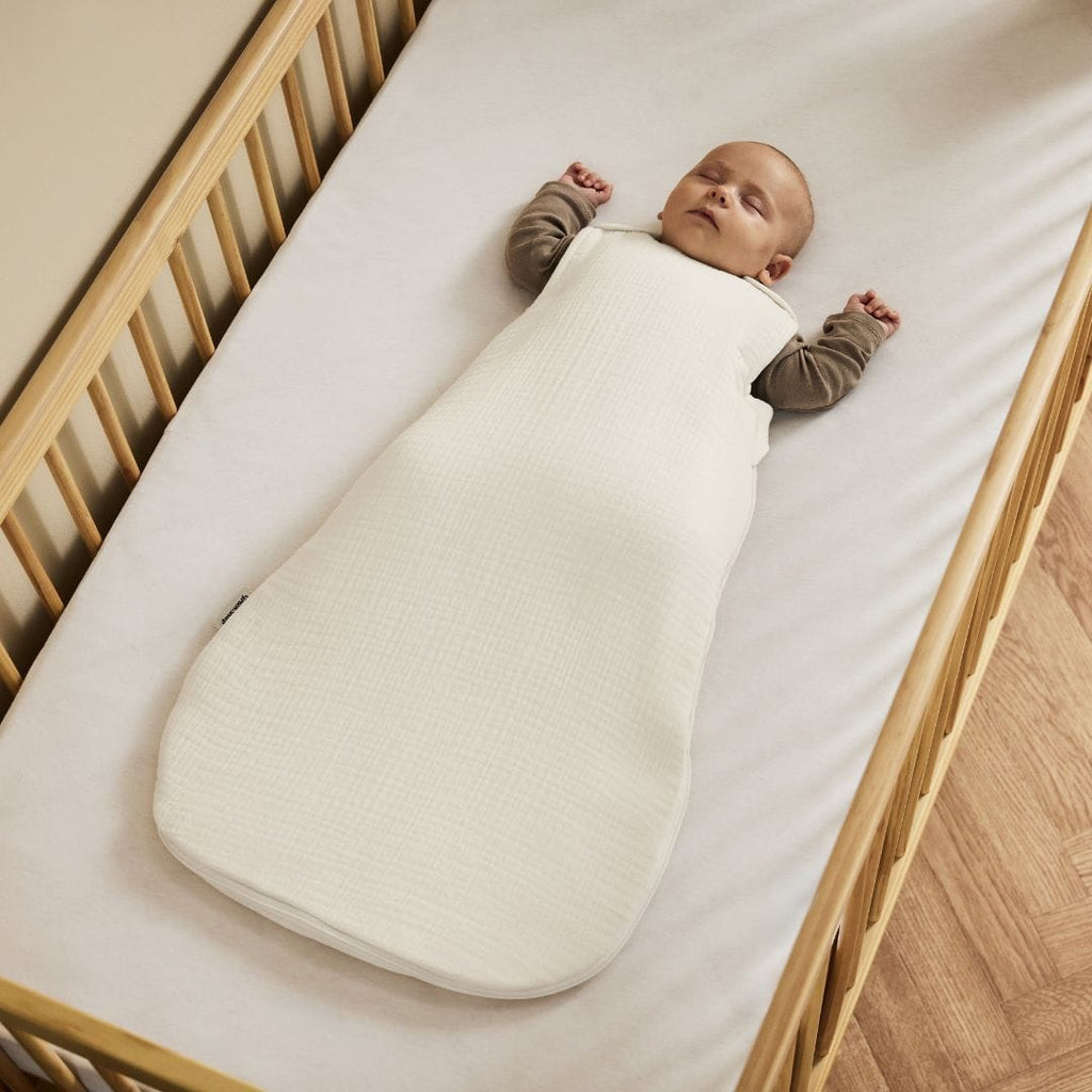 Little Green Sheep Sleeping Bags 6-18 months Organic Muslin Baby Sleeping Bag in Ecru - 2.5 Tog