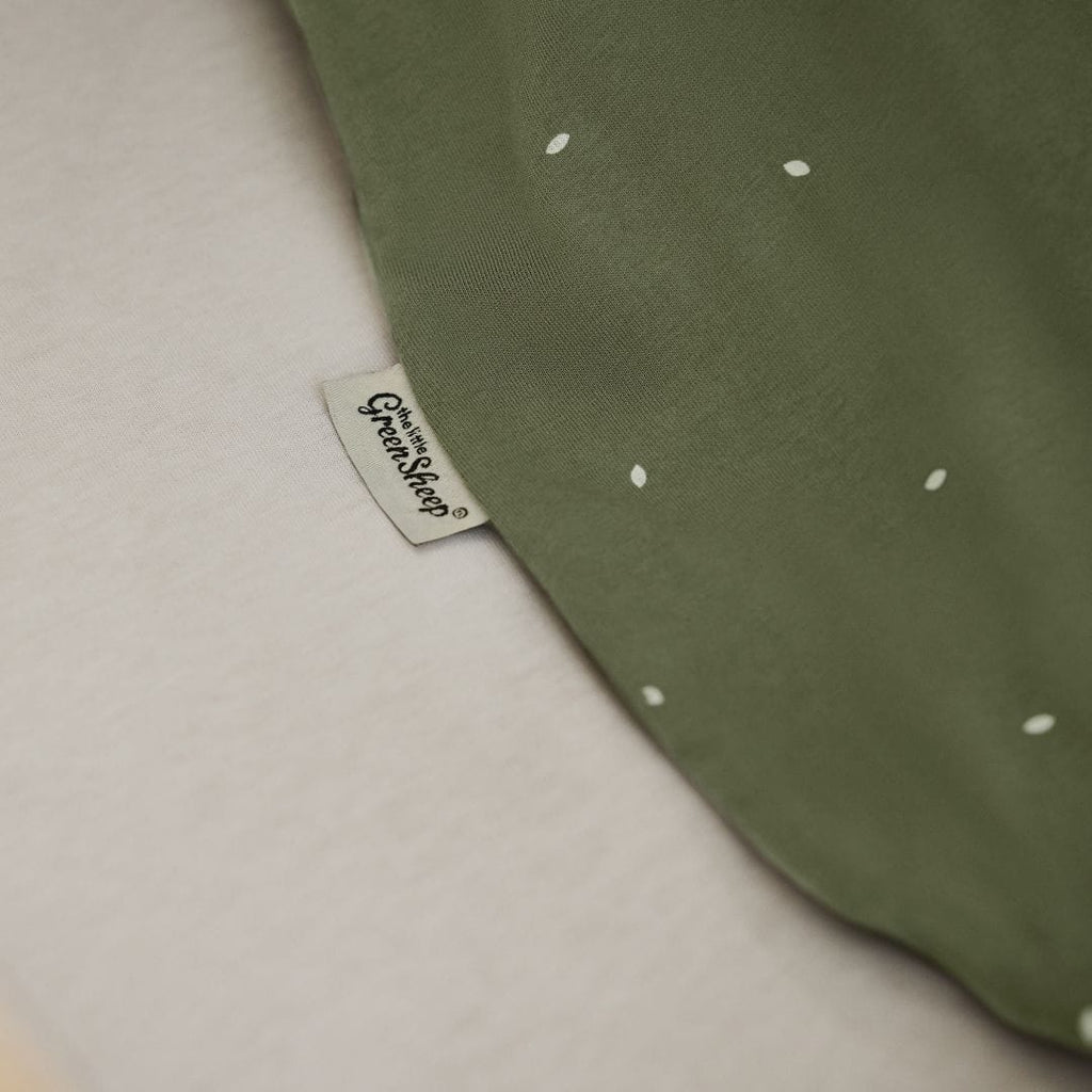 Little Green Sheep Sleeping Bags Organic Quilted Baby Sleeping Bag in Juniper with Sage - 1.0 Tog