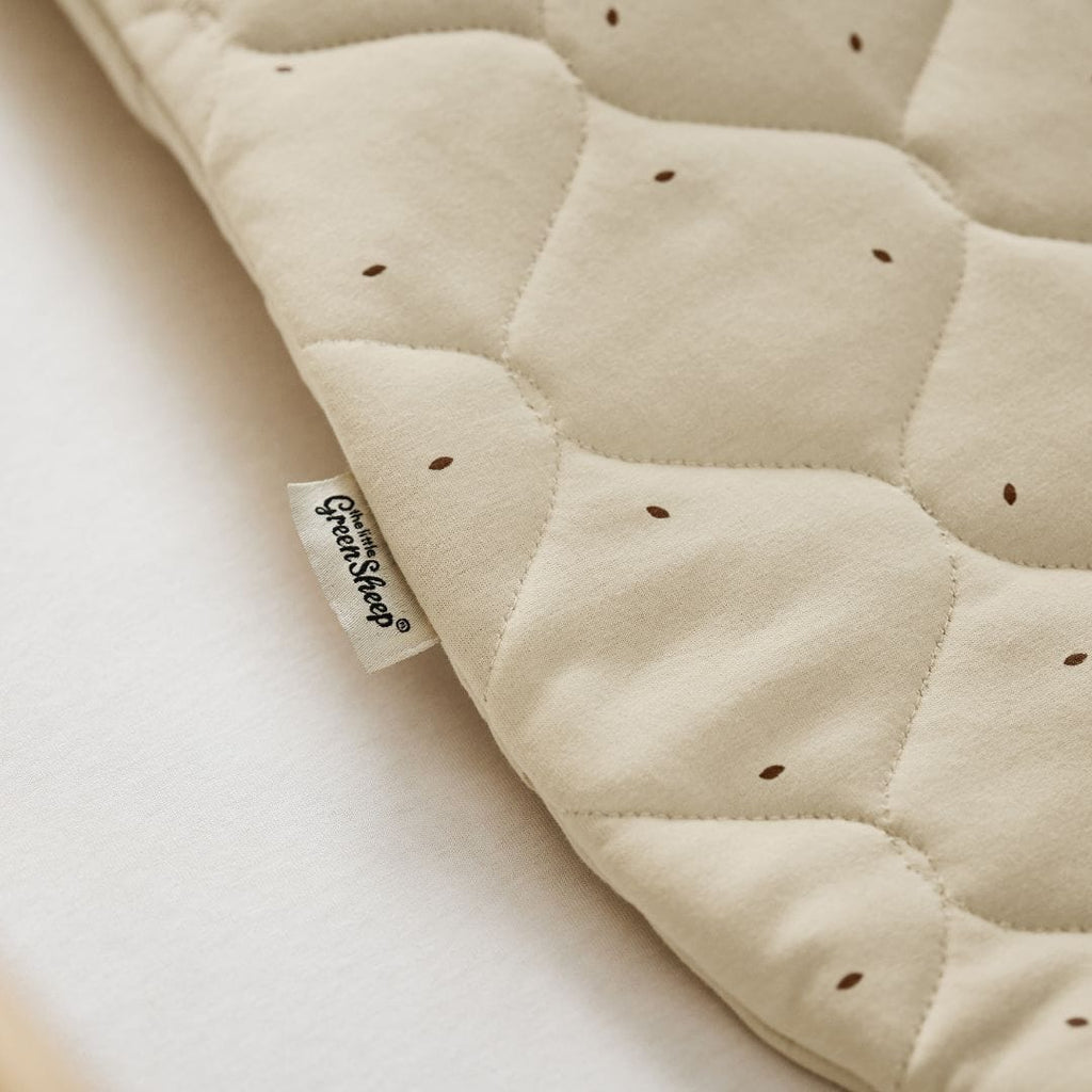 Little Green Sheep Sleeping Bags Organic Quilted Baby Sleeping Bag in Linen with Cocoa - 2.5 Tog