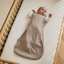 Organic Quilted Baby Sleeping Bag in Truffle with Cocoa - 1.0 Tog