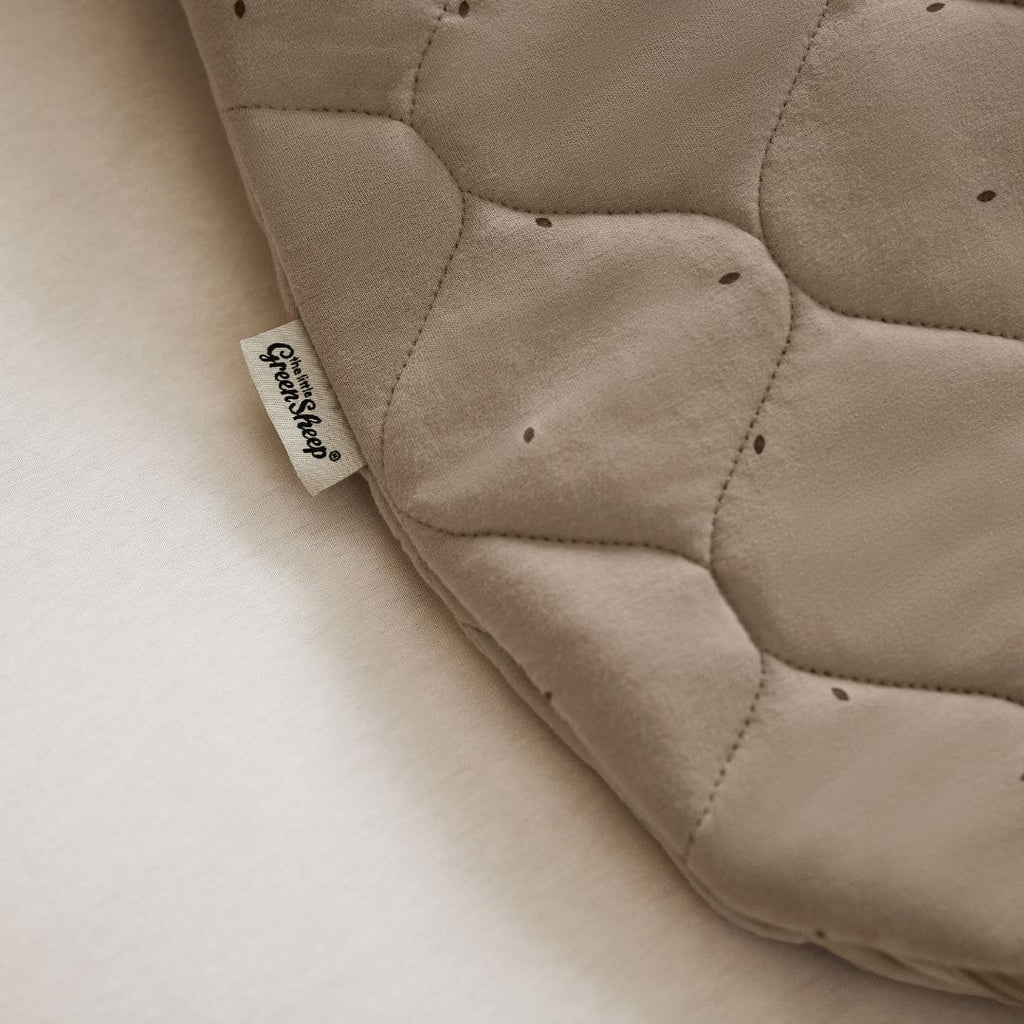 Little Green Sheep Sleeping Bags Organic Quilted Baby Sleeping Bag in Truffle with Cocoa - 2.5 Tog