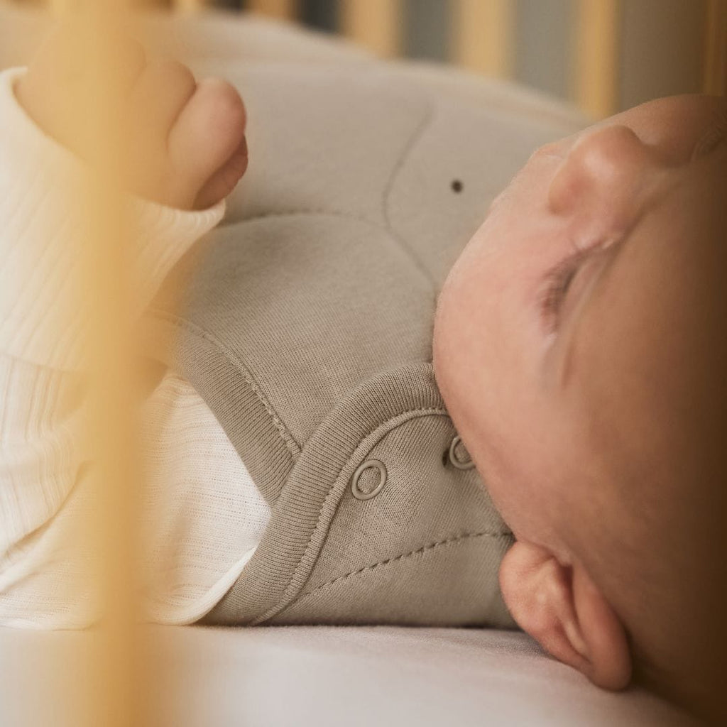Little Green Sheep Sleeping Bags Organic Quilted Baby Sleeping Bag in Truffle with Cocoa - 2.5 Tog