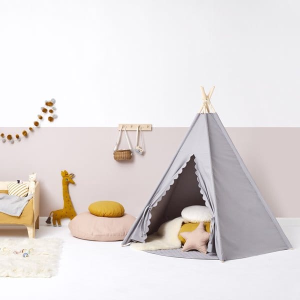 Little Green Sheep Teepee Kids Teepee Play Tent - Grey